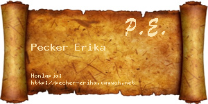 Pecker Erika névjegykártya